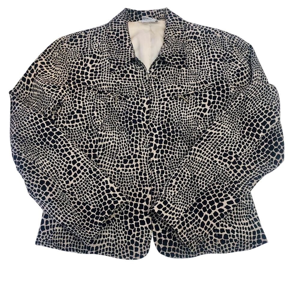 Allison Taylor Animal Print Silk Jacket - Picture 3 of 16